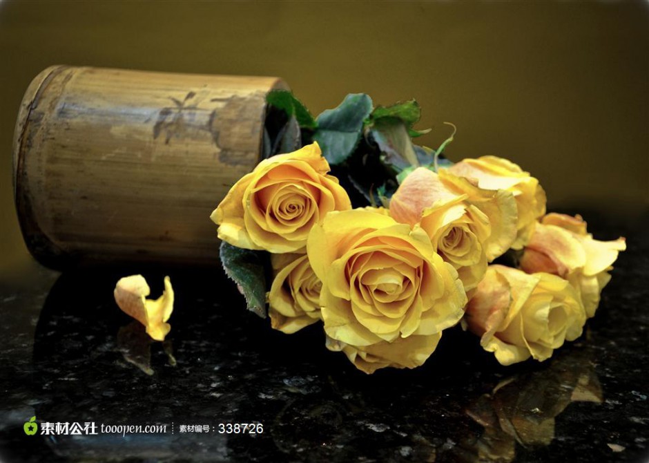 黄玫瑰花束图片娇柔美丽
