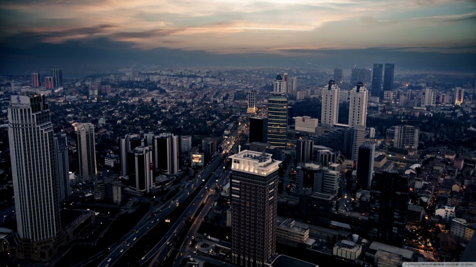 现代城市建筑高清鸟俯图