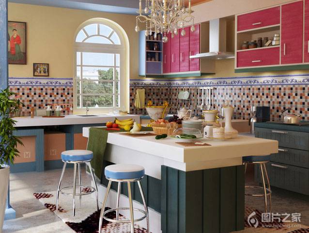 地中海田园混搭厨房装修效果图大全
