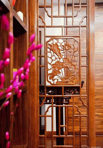 新中式入门客厅玄关设计设计效果图