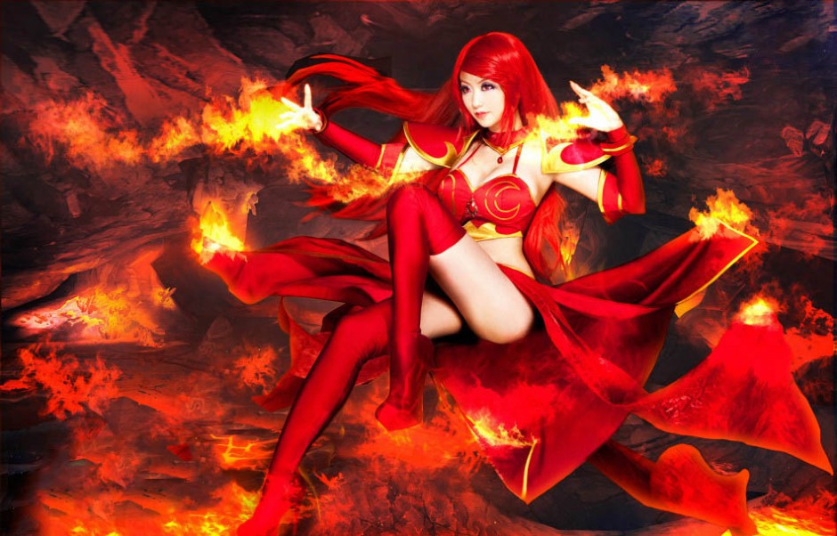 dota2冰女火女cosplay高清大图