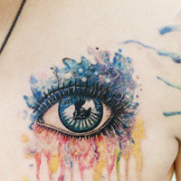 欧美超拽女生个性胸部纹身头像图片