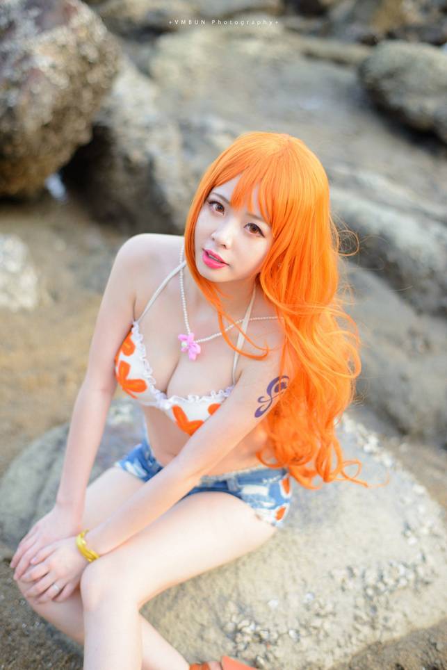 超可爱美少女海滩性感cos美照