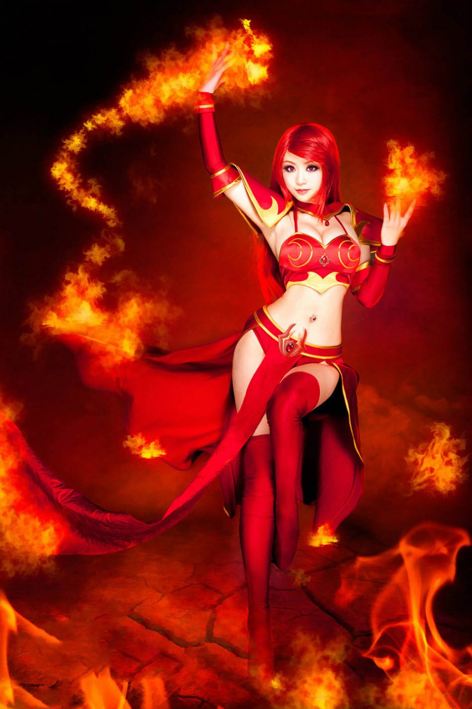 dota2冰女火女cosplay高清大图