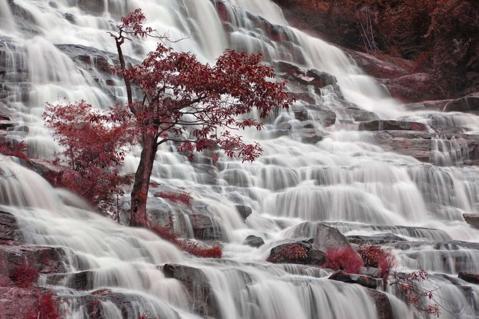 优美的瀑布山水风景摄影图片