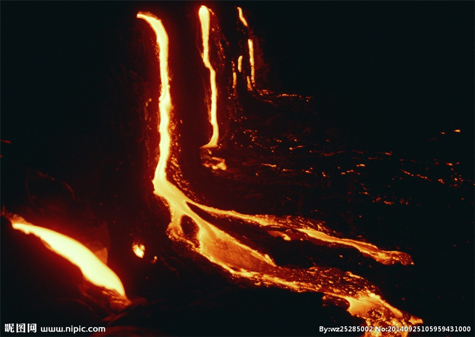 无人机拍摄火山熔岩高清图片