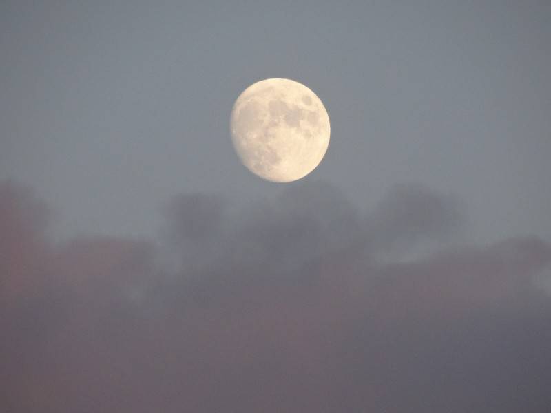 晚上朦胧的月亮风景图片