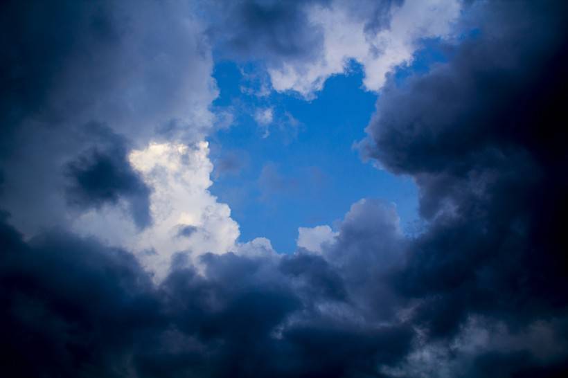 乌云密布的天空风景图片