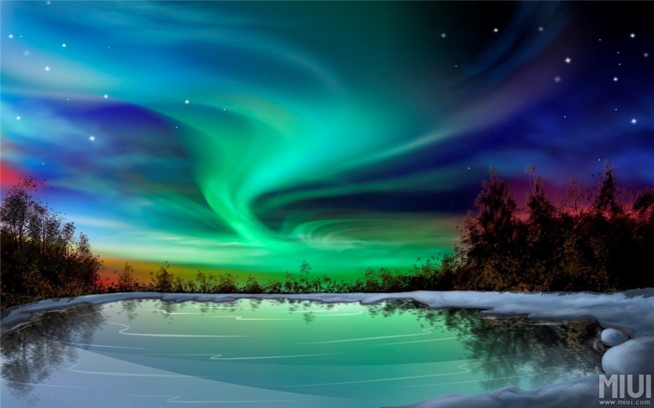 超自然现象唯美北极光图片