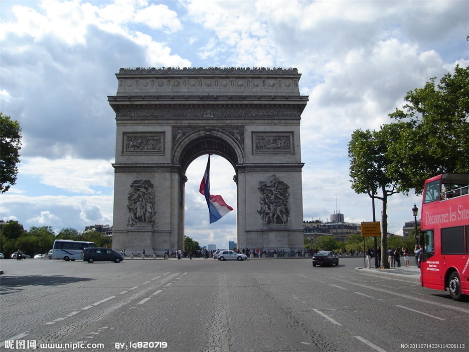 法国凯旋门唯美风景图片欣赏