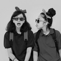 2016最新版qq姐妹黑白头像图片