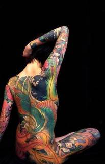 日本艺妓的彩绘纹身图案