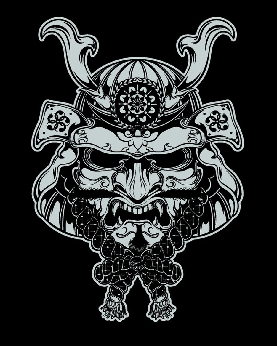 超霸气的日本武士纹身图案