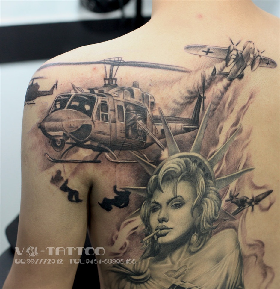 战争的艺术手臂纹身图片欣赏