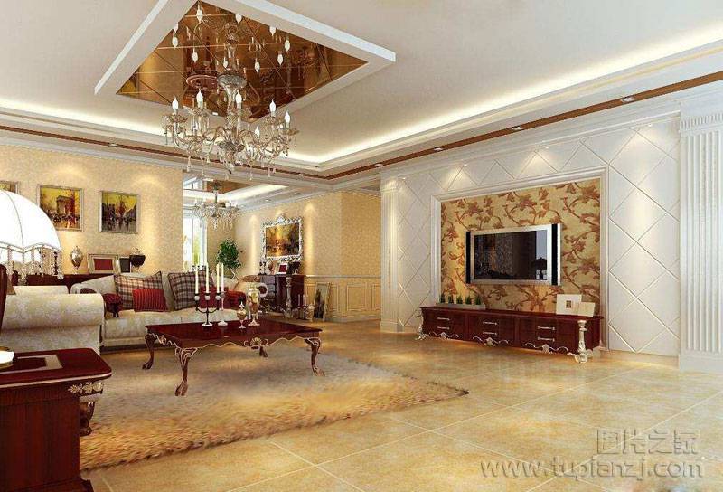 大气的纯欧式客厅装修效果图
