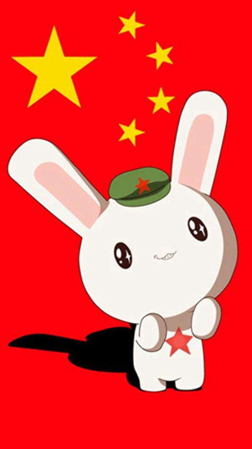 可爱卡通兔子红色背景图片