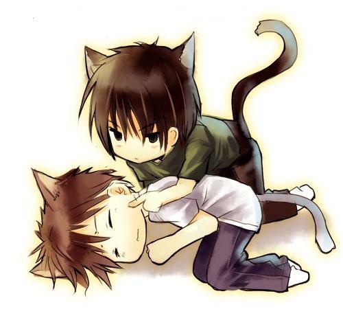 手绘二次元超萌男生图片