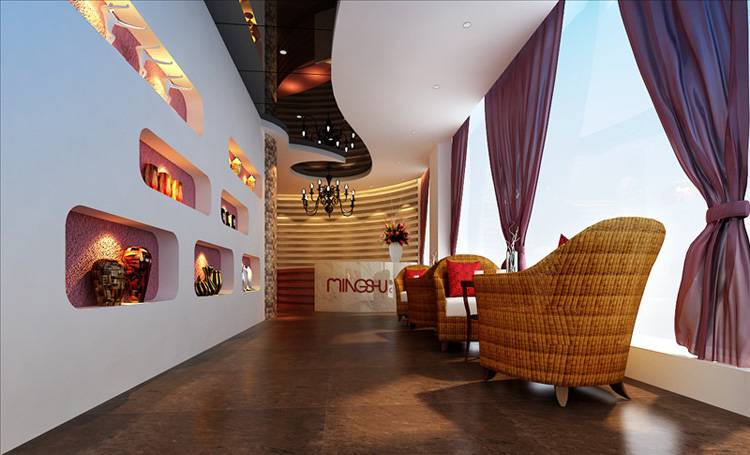 中式复古美容院装修效果图