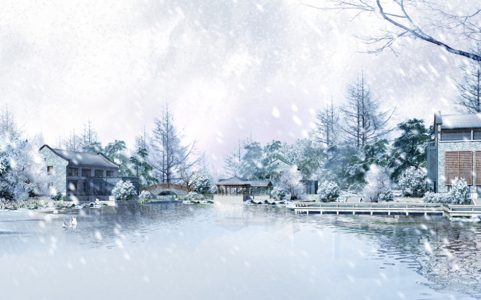林区冬季雪景风景图片欣赏