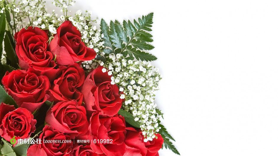 娇艳的红玫瑰花束高清大图