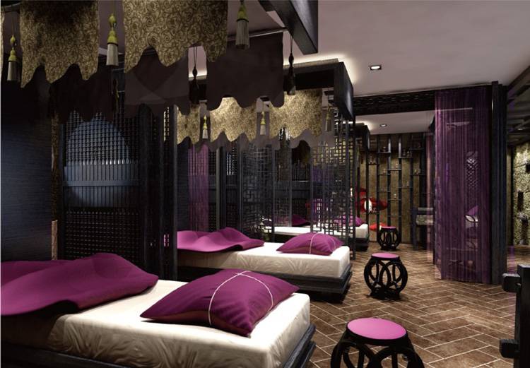 中式复古美容院装修效果图