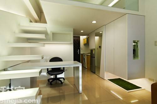 现代简约公寓复式装修效果图