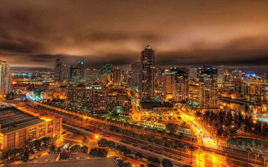 灿烂辉煌的繁华都市夜景壁纸