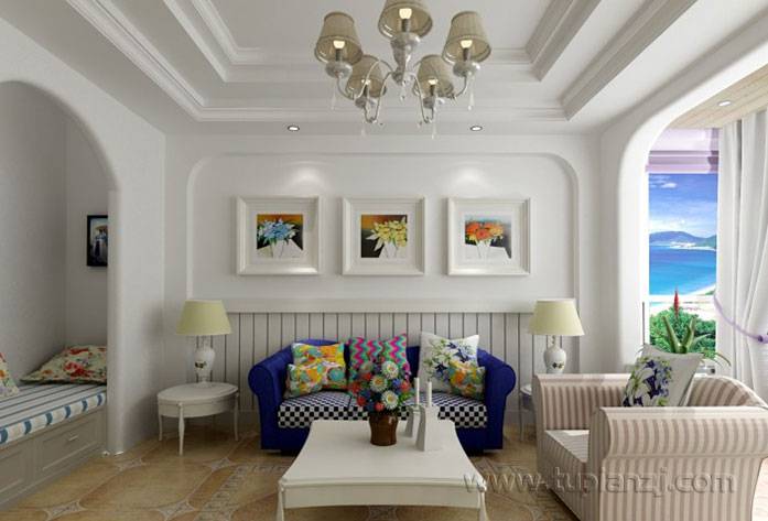 浪漫唯美的客厅地中海风格简约效果