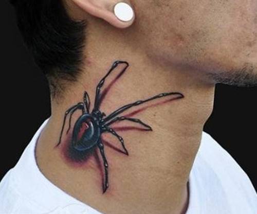 超帅的蜘蛛彩绘纹身图片
