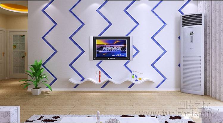 精致美丽的电视背景墙装饰纸效果图
