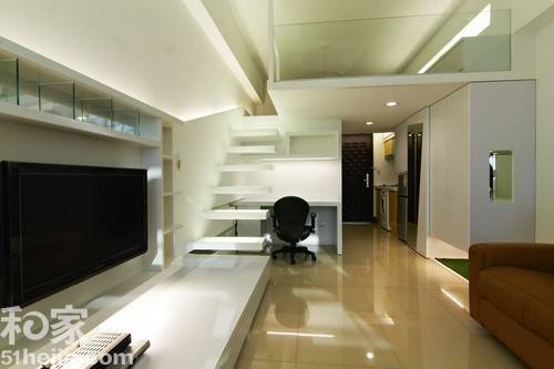 现代简约公寓复式装修效果图