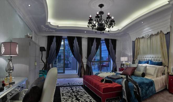 别墅简约地中海卧室装修效果图