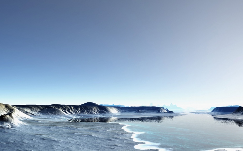 纯净洁白的南极雪景壁纸