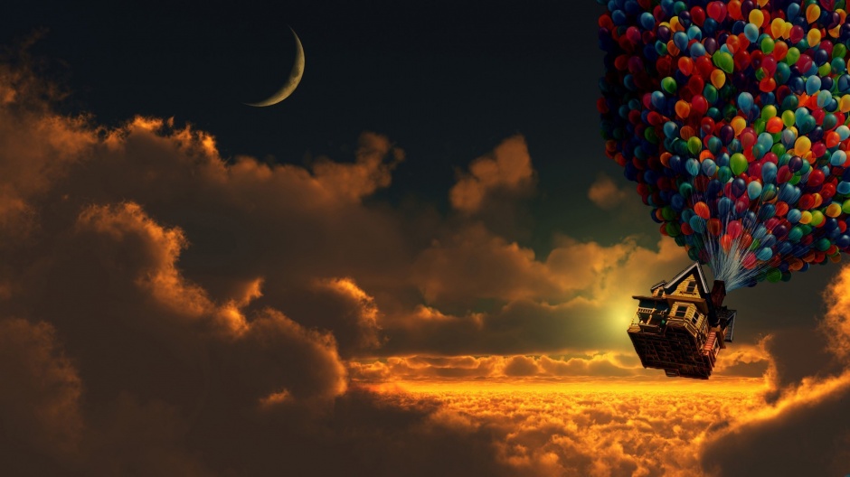 浪漫热气球意境风景壁纸图片