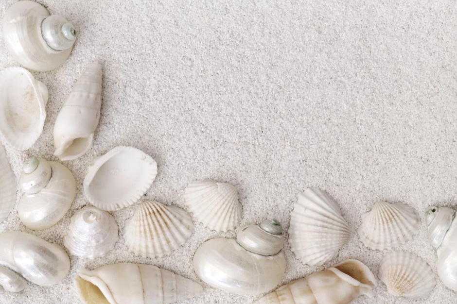 清新怡人的大海沙滩风景高清壁纸