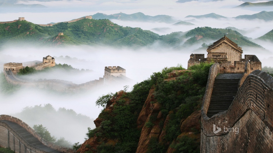 中国古迹万里长城四季风景图片