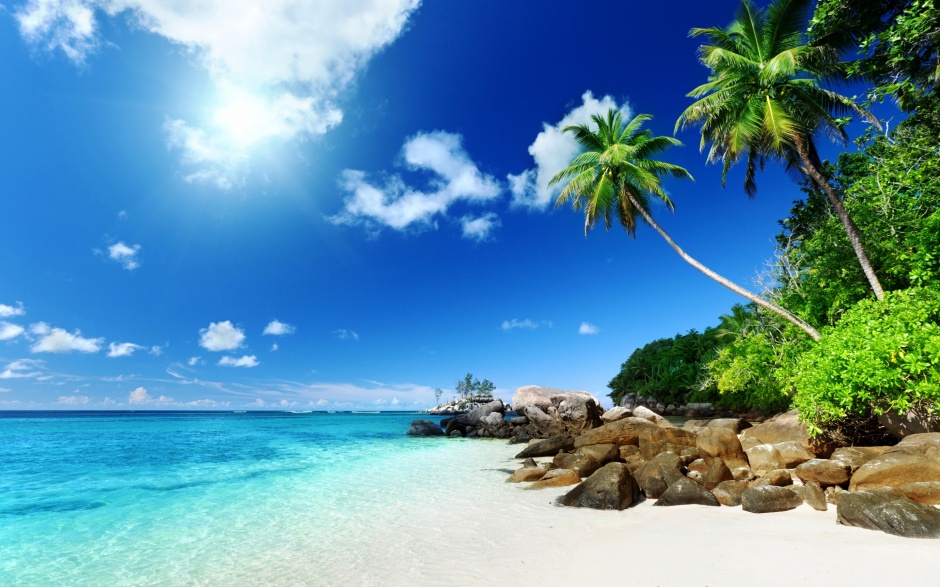 清新怡人美丽海岛沙滩风景图片