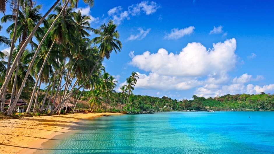 清新怡人的海岛沙滩风景图片
