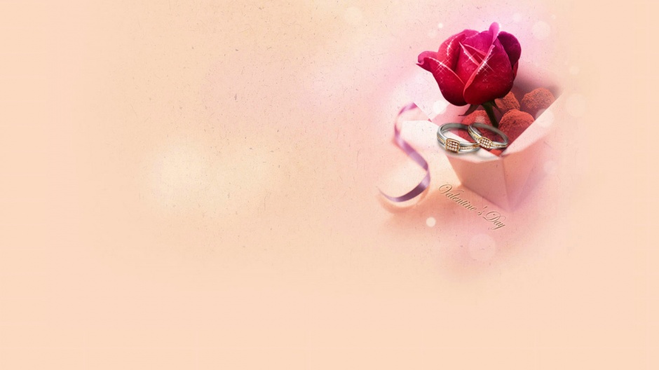 玫瑰与钻戒唯美爱情背景图片
