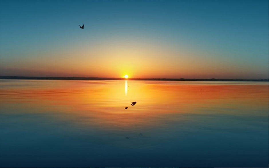 黄昏大海夕阳唯美海滩风景图片