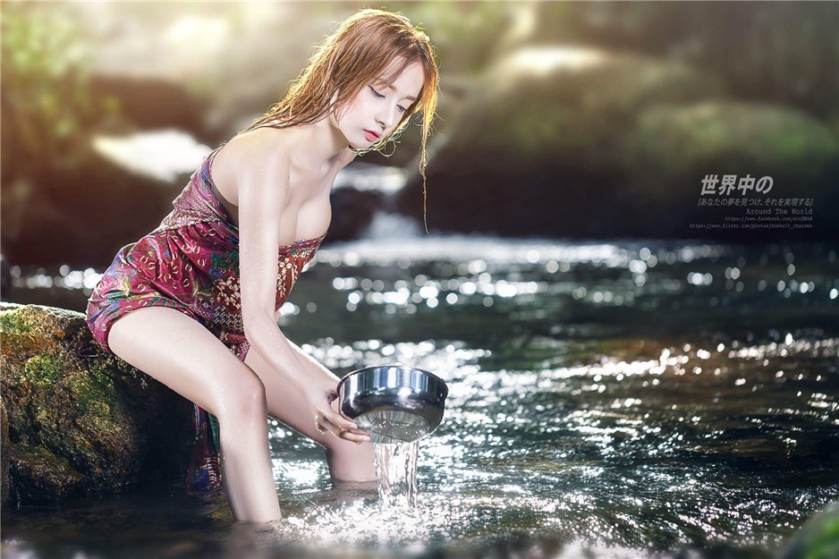 泰国火辣美女Djbarbie Mozz湿身写真图