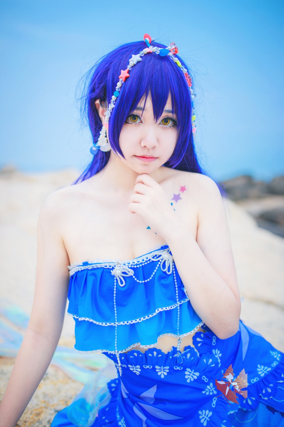 园田海未cosplay美人鱼写真