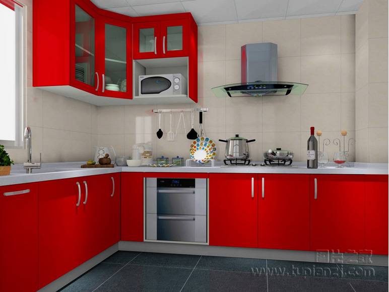 明亮宽敞的厨房简约设计效果图