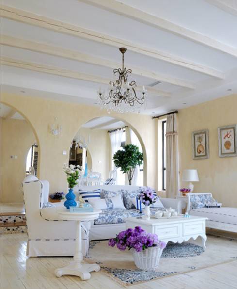 复式别墅蓝白色温馨地中海装修风格