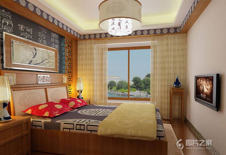 新中式卧室装修效果图欣赏