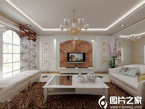 最新欧式田园客厅装修效果图