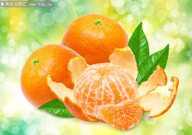 剥开的橘子水果图片