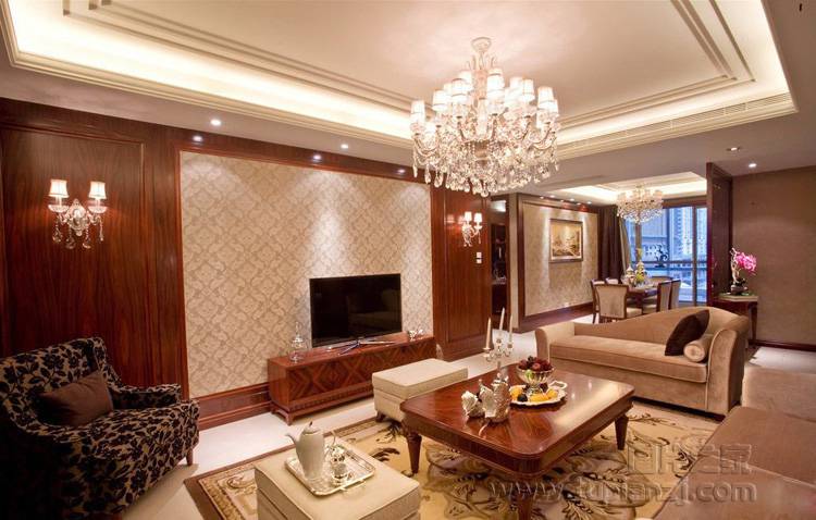 典雅小客厅背景墙设计效果图