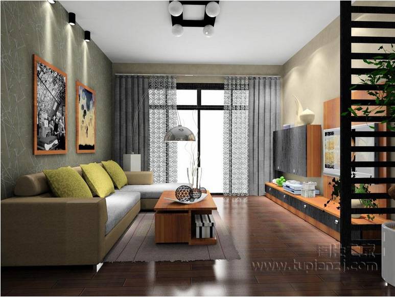 中式简约现代客厅装修效果图