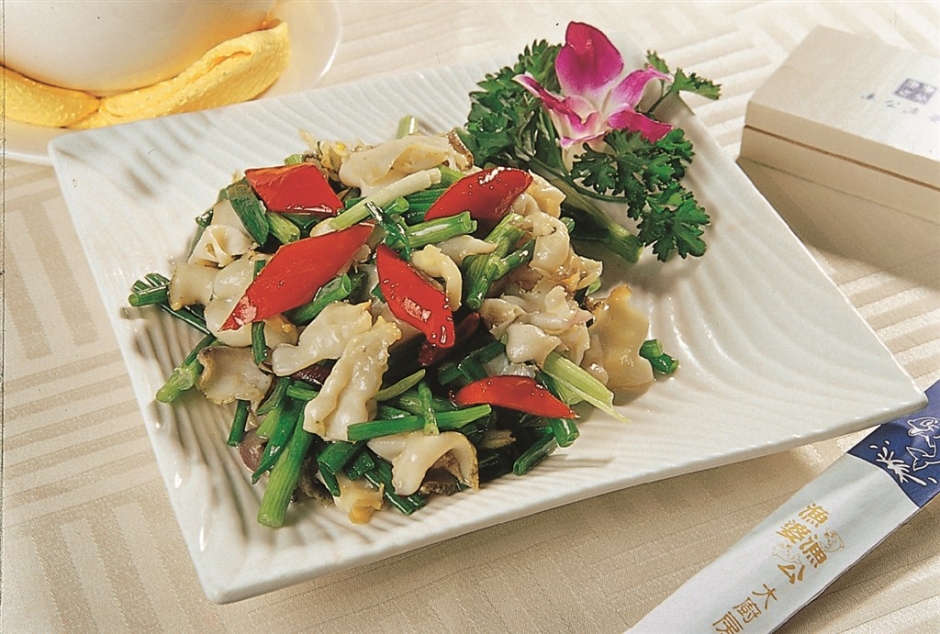 海螺片寿司图片 油爆海螺片中式菜品美食素材图片